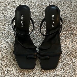 Nine West Black Strappy Heels